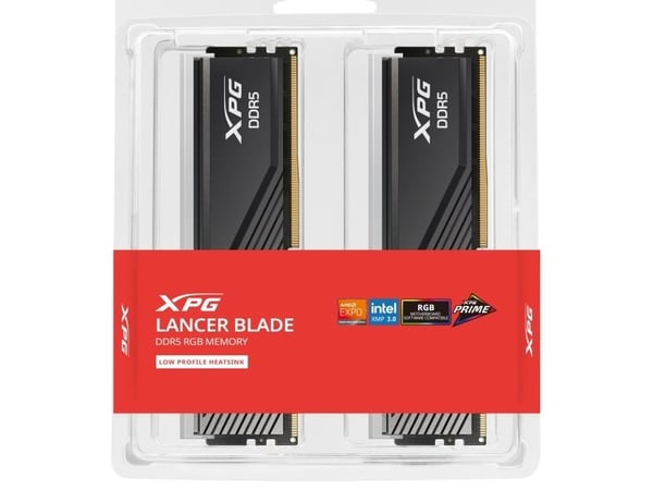XPG LANCER BLADE RGB - DDR5 - sett - 16 GB: 2 x 8 GB - DIMM 288-pin - 6000 MT/s / PC5-24000 - CL36 - 1.1 - 1.4 V - ikke-bufret - on-die ECC - svart