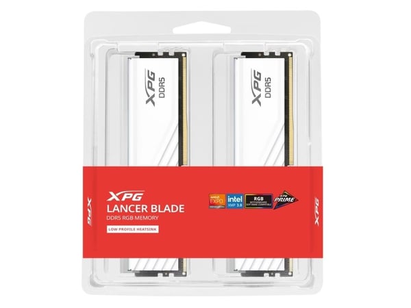 XPG LANCER BLADE RGB, 32 GB, 2 x 16 GB, DDR5, 6000 MHz, 288-pin DIMM, Hvit