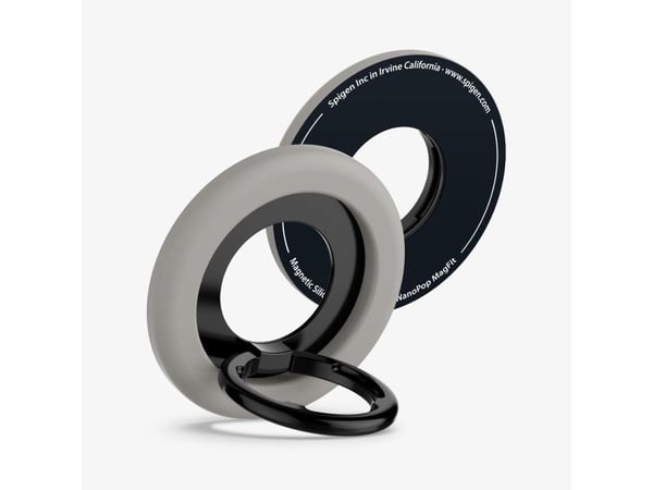 Spigen Nano Pop (MagFit), Magnetisk ring, Grå, Metall, Silikon, Apple, 1 stykker