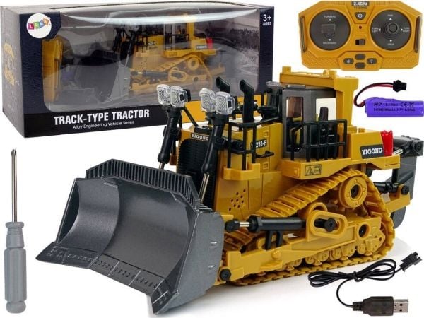 LeanToys Kauko-ohjattava Bulldozer 2.4G Kauko-ohjaus Liikkuva kauha LEAN Lelut