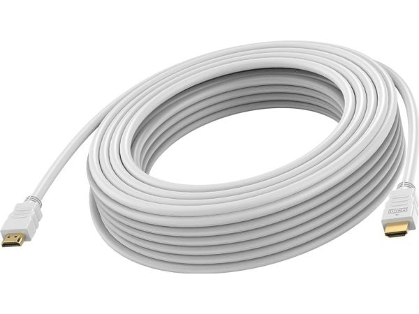 VISION - High Speed - HDMI-kabel - HDMI hann til HDMI hann - 15 m - dobbeltisolert - hvit - 8K 60Hz støtte, båndbredde på 48 Gbps