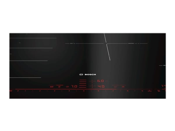 Bosch Serie | 8 PXE801DC1E - Induksjonskomfyrtopp - 4 plater - Nisje - bredde: 78 cm - dybde: 50 cm - svart
