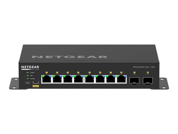 NETGEAR AV Line M4250-8G2XF-PoE+ - Switch - L3 - Styrt - 8 x 10/100/1000 (8 PoE+) + 2 x 10 Gigabit SFP+ - side til side-luftflyt - stasjonær - PoE+...
