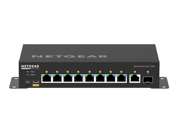 NETGEAR AV Line M4250-9G1F-PoE+ - Switch - L3 - Styrt - 8 x 10/100/1000 (8 PoE+) + 1 x 10/100/1000 + 1 x Gigabit SFP - side til side-luftflyt - sta...