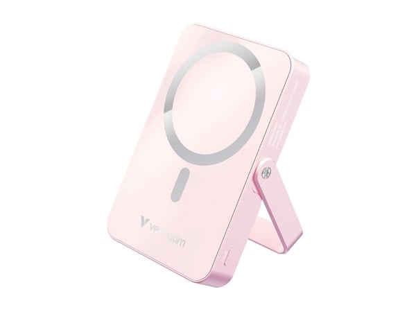 Verbatim Charge 'n' Go - Trådløs nødlader - magnetisk, med stativ - Li-pol - 10000 mAh - 20 watt - 3 A - PD (USB-C) - rosa