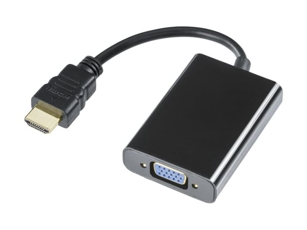 DELTACO - Video adapter - HDMI hann til HD-15 (VGA) hunn - 20 cm - svart - 1080p støtte 60 Hz