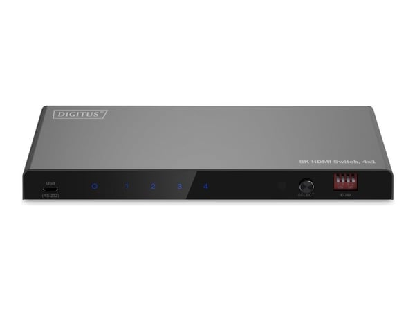DIGITUS - Video/audio switch - 8K, 4x1 - 4 x HDMI - stasjonær