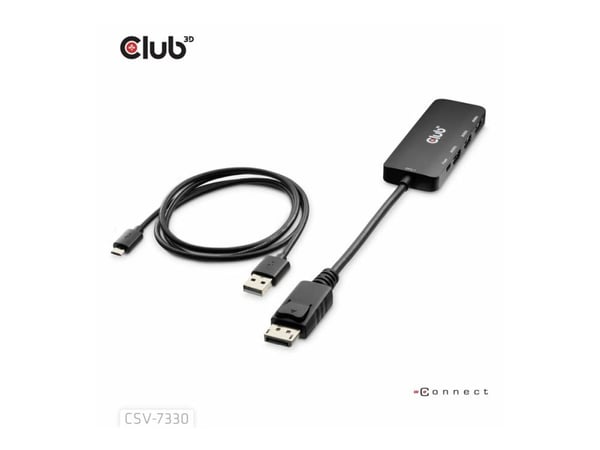 Club 3D - Videokort - DisplayPort hane till HDMI, Mikro-USB typ B (endast ström) hona - 14 cm - 8K60Hz stöd