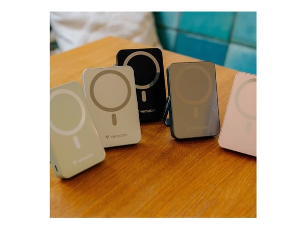 Verbatim Charge 'n' Go - Trådløs nødlader - magnetisk, med stativ - Li-pol - 10000 mAh - 20 watt - 3 A - PD (USB-C) - blå