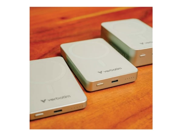 Verbatim Charge 'n' Go Essentials - Trådløs nødlader - magnetisk - 10000 mAh - 20 watt - 3 A - PD 3.0, QC 3.0, Apple 2.4A, USB BC 1.2, Apple Fast C...