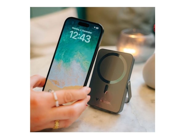 Verbatim Charge 'n' Go - Trådløs nødlader - magnetisk, med stativ - Li-pol - 10000 mAh - 20 watt - 3 A - PD (USB-C) - grå