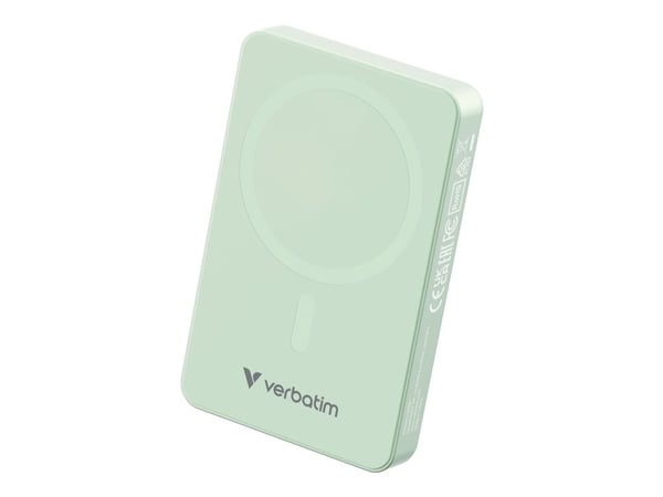 Verbatim Charge 'n' Go Essentials - Trådløs nødlader - magnetisk - 10000 mAh - 20 watt - 3 A - PD 3.0, QC 3.0, Apple 2.4A, USB BC 1.2, Apple Fast C...