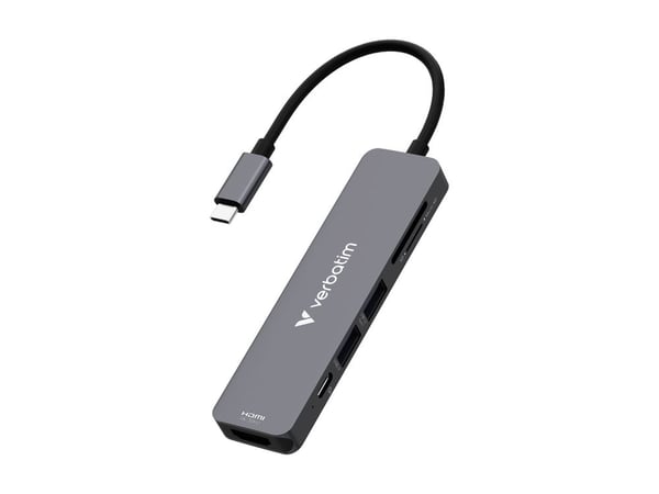 Verbatim USB-C/HDMI/USB-A 3.2/USB-A 2.0/SD/microSD-keskittimen sovitin alumiini 32156