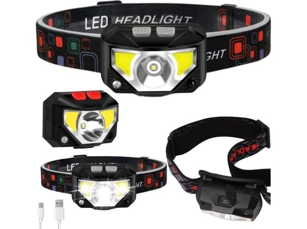 Hodelykt Lean LED hodelykt bevegelsessensor 6 lysmoduser