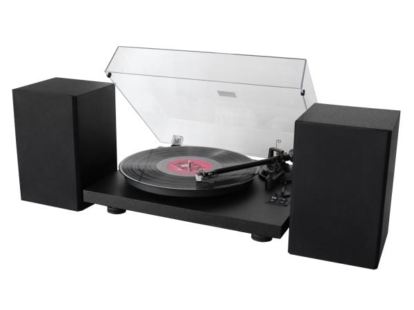 Soundmaster PL711SW, Beltedrevet platespiller, Svart, V-belte, Metall, 33 RPM, 45 RPM