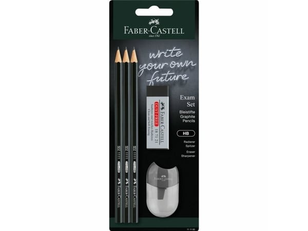 Faber-Castell 111181, HB, Sort, Sekskantet, Blister, 3 stykker, Forest Stewardship Council (FSC)