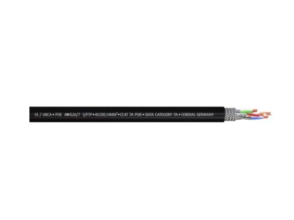 Cordial 15585, 50 m, Cat7a, S/FTP (S-STP), RJ-45, RJ-45, Svart