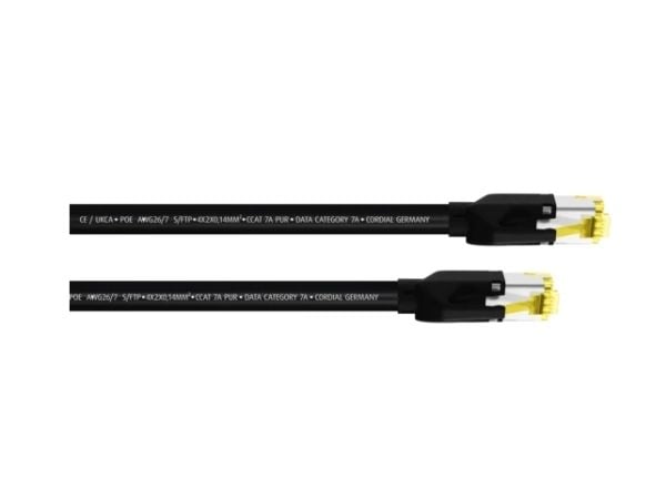 Cordial 15576, 1 m, Cat7a, S/FTP (S-STP), RJ-45, RJ-45, Svart