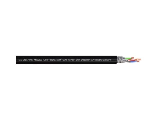 Cordial 15576, 1 m, Cat7a, S/FTP (S-STP), RJ-45, RJ-45, Svart