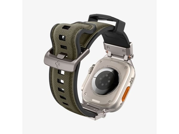 Spigen DuraPro Armor, Bånd, SmartWatch, Grøn, Apple, Apple Watch Ultra (49/46/45/44/42 mm), Nylon, Termoplastisk polyuretan (TPU)