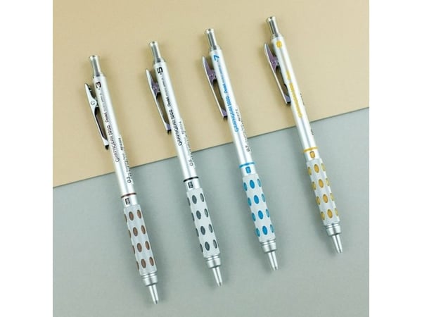 Pentel Graphgear 1000, Sølv, Gult, Metall, Gummi, 0,9 mm, Rund, 1 stykker