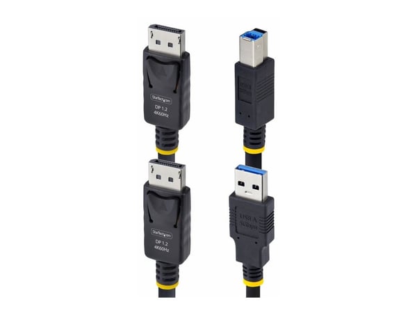 StarTech.com DU1226-KVM-CABLE, 1,8 m, USB, USB, DisplayPort, musta, DisplayPort + USB 3.2 Gen 1 Type-A