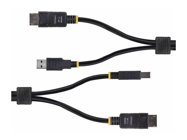 StarTech.com DU1226-KVM-CABLE, 1,8 m, USB, USB, DisplayPort, musta, DisplayPort + USB 3.2 Gen 1 Type-A