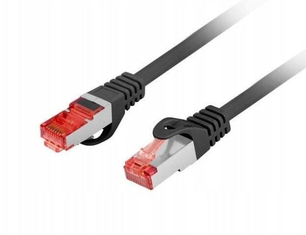 Lanberg - Koblingskabel - RJ-45 (hann) til RJ-45 (hann) - 5.7 mm - S/FTP - CAT 6 - halogenfri, uten hindringer - svart
