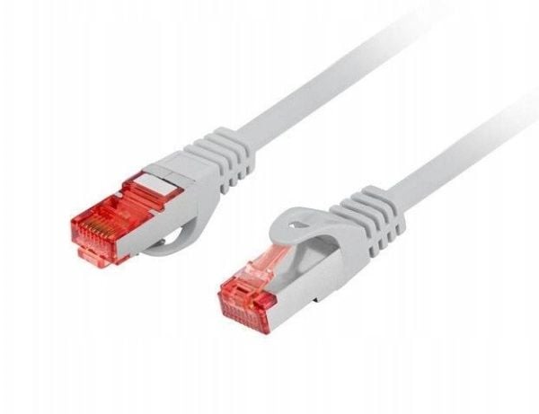 Lanberg - Koblingskabel - RJ-45 (hann) til RJ-45 (hann) - 5.7 mm - S/FTP - CAT 6 - halogenfri, uten hindringer - grå