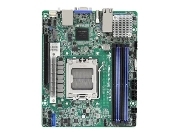 Asrock AM5D4ID-2T/BCM, AMD, Sokkel AM5, AMD EPYC 4004, AMD Ryzen 3 8th Gen, AMD Ryzen 5 7th Gen, AMD Ryzen 5 8th Gen, AMD Ryzen 7 8th Gen,..., Sokk...