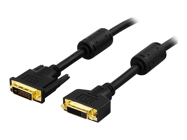 DELTACO - DVI-forlengelseskabel - DVI-D (hann) til DVI-D (hunn) - 2 m