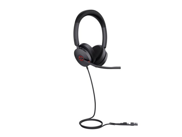 Yealink UH48 Dual - Hodesett - on-ear - kablet - aktiv støydemping - USB-C, USB-A - Certified for Microsoft Teams, UC-sertifisert