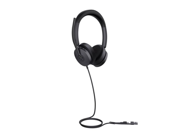 Yealink UH48 Dual - Hodesett - on-ear - kablet - aktiv støydemping - USB-C, USB-A - Certified for Microsoft Teams, UC-sertifisert