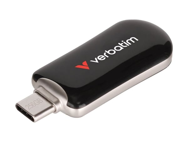 Verbatim Plectra - USB flash-enhet - 256 GB - USB 3.2 Gen 1 / USB-C - svart