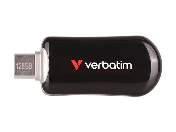 Verbatim Plectra - USB-flashstasjon - 128 GB - USB 3.2 Gen 1 / USB-C - svart
