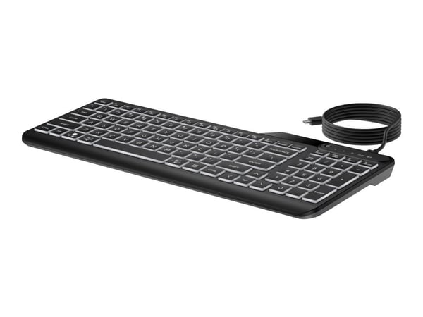 HP 400 - Tastatur - multi-device, compact, 2-zone layout, low profile key travel, 12 programmable buttons - compact - bakbelysning - USB - svart