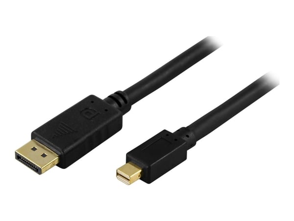 DELTACO - DisplayPort-kabel - Mini DisplayPort (hann) til DisplayPort (hann) - 5 m - svart