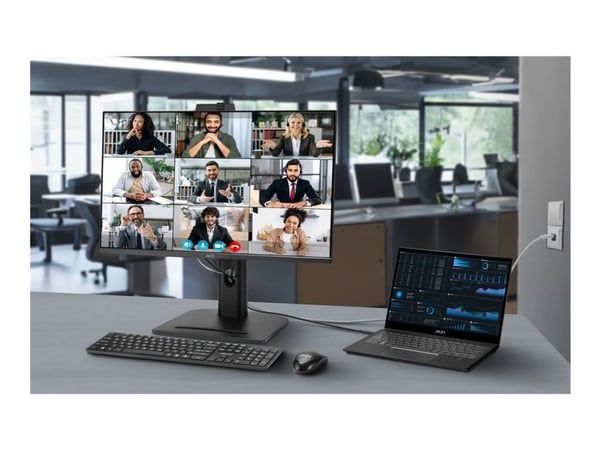 MSI PRO MP275QPDG - LED-skjerm - 27" - 2560 x 1440 WQHD @ 100 Hz - IPS - 250 cd/m² - 1300:1 - 1 ms - 2xHDMI, 2xDisplayPort, USB-C - høyttalere