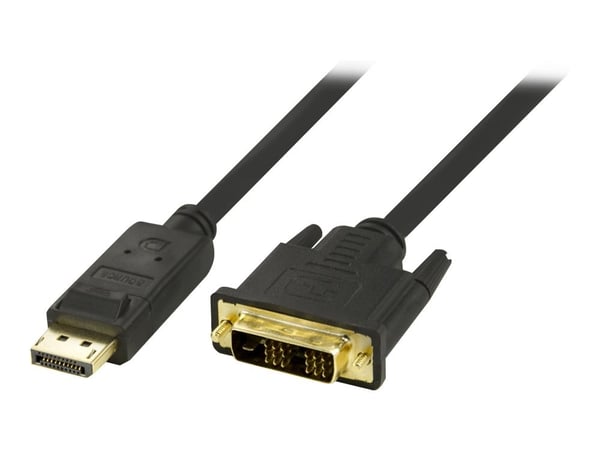 DELTACO - Skjermkabel - enkeltlenke - DisplayPort (hann) til DVI-D (hann) - 1 m