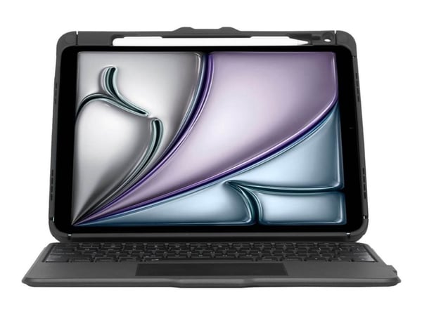 Targus Versavu - Tastatur og folioveske (tastaturetui) - med styrepute - bakbelysning - trådløs - Bluetooth 5.0 - AZERTY - Fransk - svart