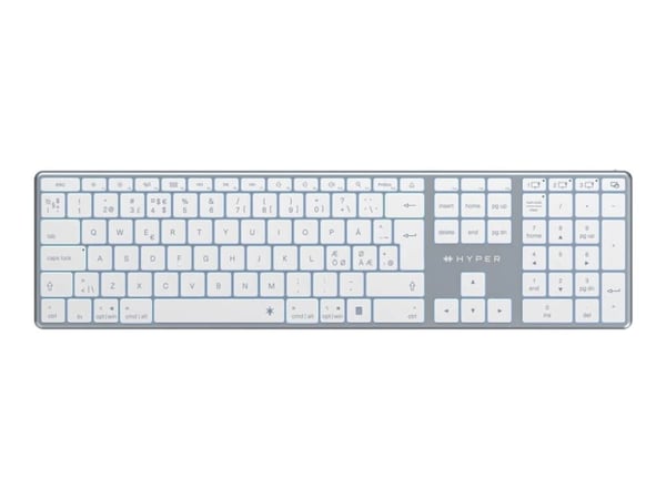 Targus HyperSpace - Tastatur - full size - bakbelysning - trådløs - Bluetooth 5.0 - QWERTY - Nordisk - romgrå