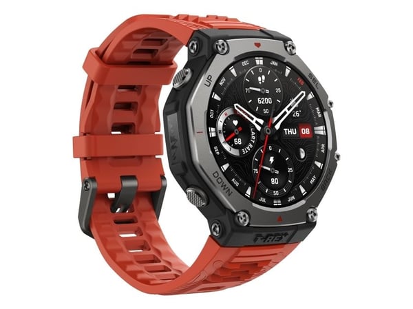 Amazfit T-Rex 3 Lava, 3,81 cm (1.5"), AMOLED, Berøringsskjerm, 32 GB, GPS, 68,3 g