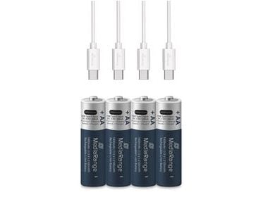 MediaRange MRBAT161, Oppladbart batteri, AA, Lithium-Ion (Li-Ion), 1,5 V, 4 stykker, 1400 mAh