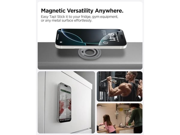 Spigen Dual Pop (MagFit), O-ring, Grå, Silikon, Apple, iPhone 16 / 16 Plus / 16 Pro / 16 Pro Max (2024) iPhone 15 / 15 Plus / 15 Pro / 15 Pro Max (...