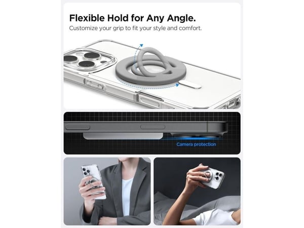 Spigen Dual Pop (MagFit), O-ring, Grå, Silikon, Apple, iPhone 16 / 16 Plus / 16 Pro / 16 Pro Max (2024) iPhone 15 / 15 Plus / 15 Pro / 15 Pro Max (...