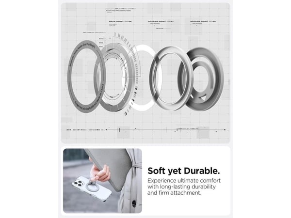 Spigen Dual Pop (MagFit), O-ring, Grå, Silikon, Apple, iPhone 16 / 16 Plus / 16 Pro / 16 Pro Max (2024) iPhone 15 / 15 Plus / 15 Pro / 15 Pro Max (...