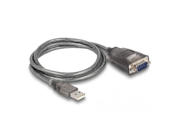 DeLOCK 61400, USB A, RS-232, Musta