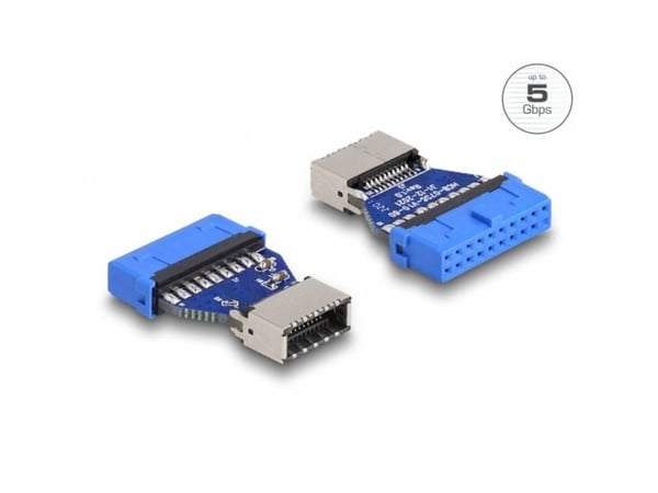 Delock - USB-adapter - 19-stifts USB 3.2 header (hunn) til 20 pin Key A (hunn) - 5 V - 0.9 A