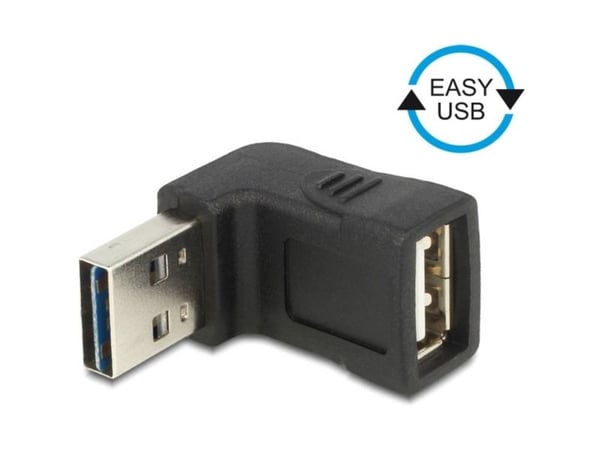 DeLOCK - USB-adapteri - USB (hun) til USB (han) - 90° stikforbindelse - sortti