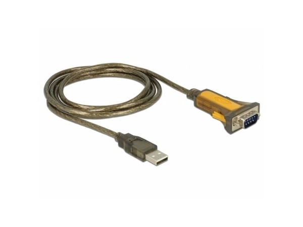Delock Adapter USB 2.0 > 1 x seriell RS-232 - Utvidet temperaturintervall - seriell adapter - USB 2.0 - RS-232 x 1 - sort, gul